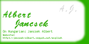 albert jancsek business card